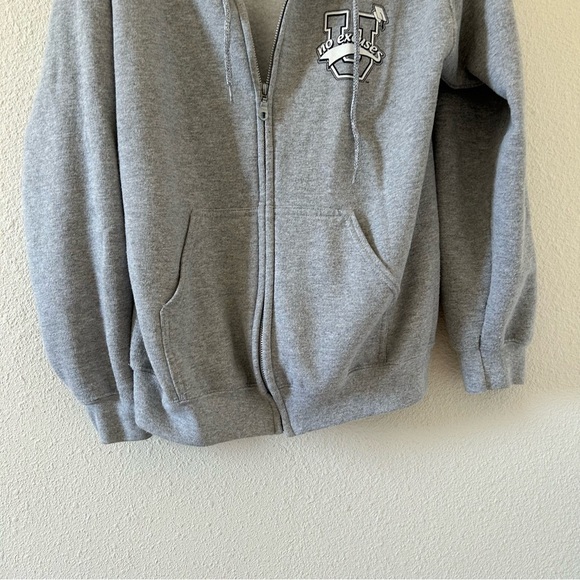 Gildan No Excuses Hoodie Women’s Medium Gray Zip Front Casual Gym Workout Street - Picture 2 of 8